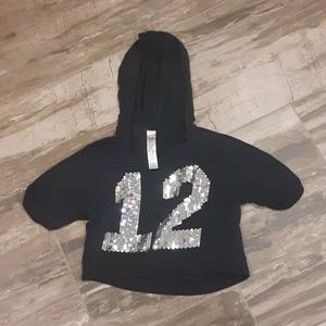 Beautees size small black hooded crop top